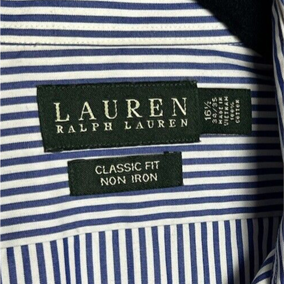 Lauren Ralph Lauren Classic Fit Men’s Pin Striped Button Up Shirt Size: 16.5 - Picture 4 of 7